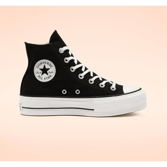 Converse Shoes - Chuck Taylor All Star Lift Platform Canvas High Top Sneakers Size 7.5 Blk/Wht